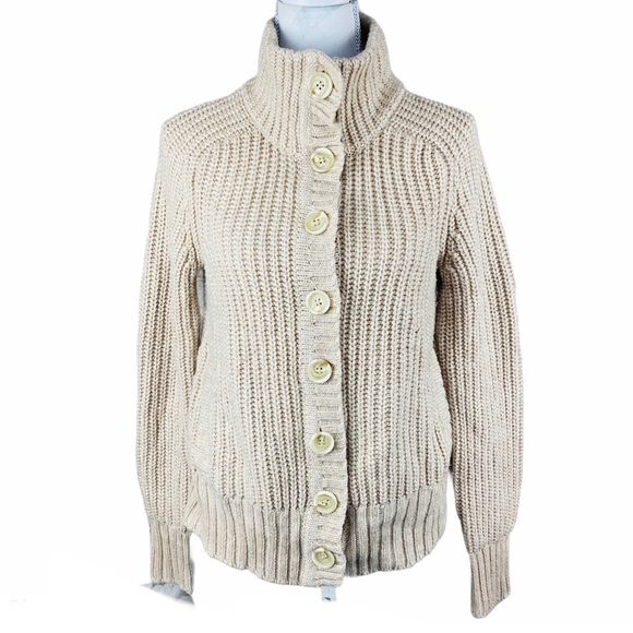 chunky ribbed cardigan sweater